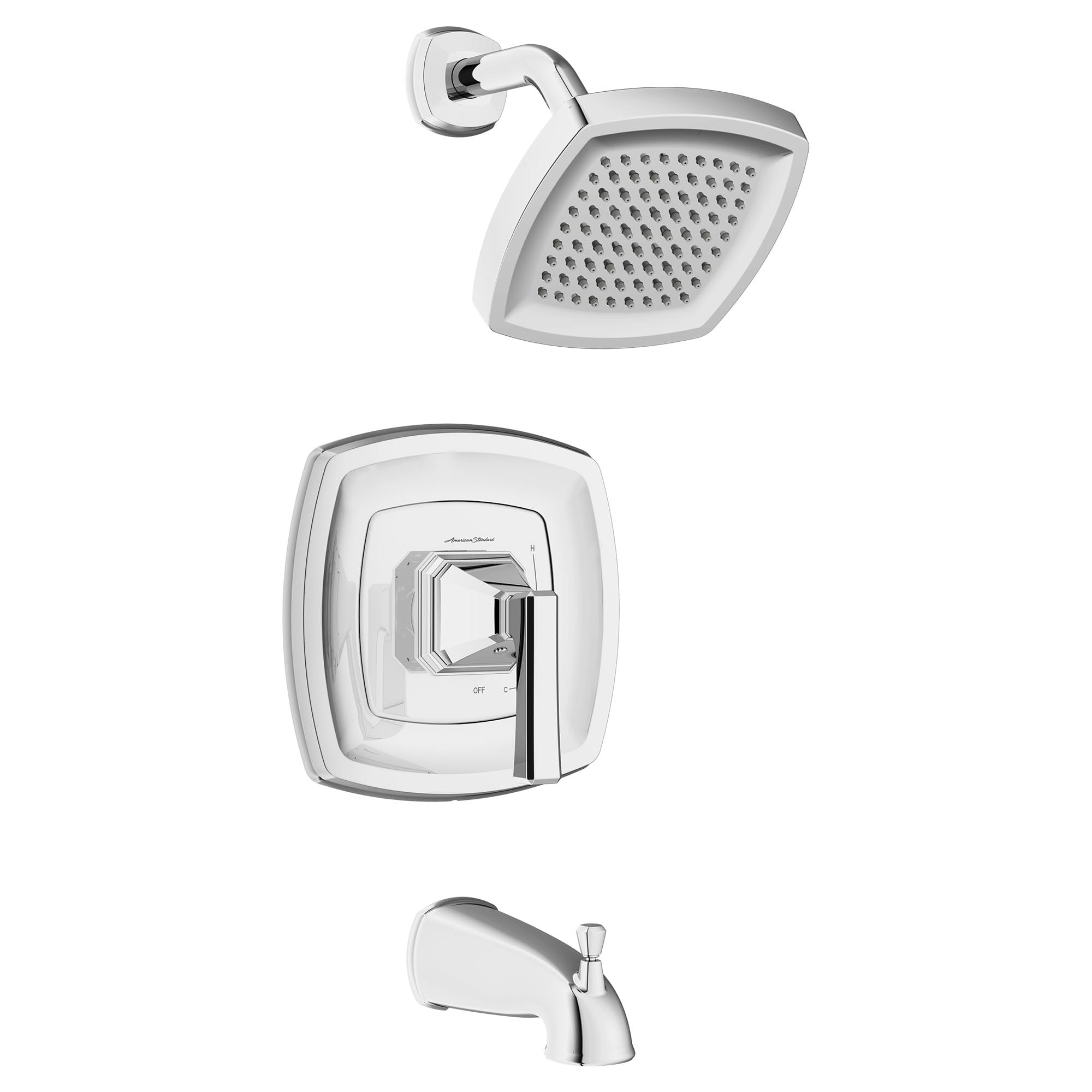 Crawford™ 1.8 gpm/6.8 L/min Tub and Shower Trim Kit With Water-Saving Showerhead, Double Ceramic Pressure Balance Cartridge With Lever Handle